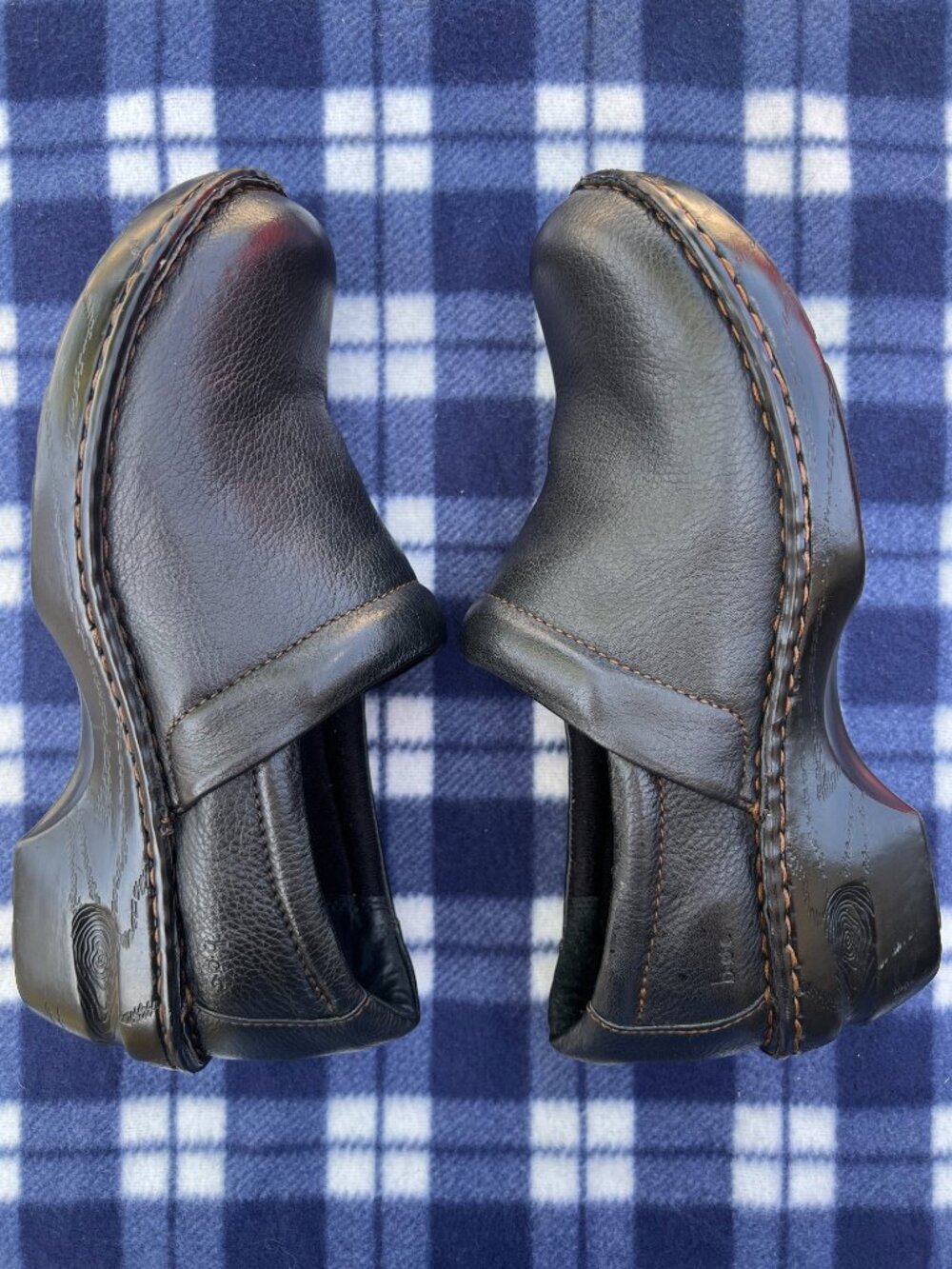 b.o.c. Born Concept Black Leather Clogs Mules Comfort Work Shoes Women’s 10